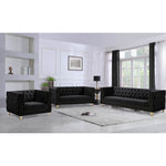Michelle 90" Velvet Upholstered Sofa in Black