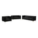 Michelle 90" Velvet Upholstered Sofa in Black