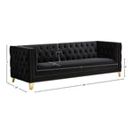 Michelle 90" Velvet Upholstered Sofa in Black