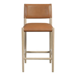 Andie Vegan Leather Upholstered Counter Stool in Cognac