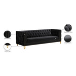Michelle 90" Velvet Upholstered Sofa in Black