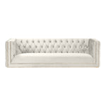 Michelle 90" Velvet Upholstered Sofa in Cream