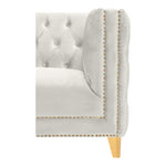 Michelle 90" Velvet Upholstered Sofa in Cream