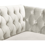 Michelle 90" Velvet Upholstered Sofa in Cream
