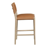 Andie Vegan Leather Upholstered Counter Stool in Cognac