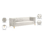 Michelle 90" Velvet Upholstered Sofa in Cream