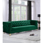 Michelle 90" Velvet Upholstered Sofa in Green