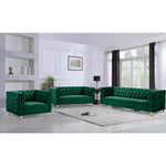Michelle 90" Velvet Upholstered Sofa in Green