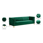 Michelle 90" Velvet Upholstered Sofa in Green