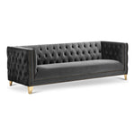 Michelle 90" Velvet Upholstered Sofa in Grey