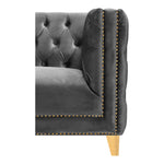 Michelle 90" Velvet Upholstered Sofa in Grey