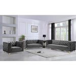 Michelle 90" Velvet Upholstered Sofa in Grey