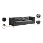 Michelle 90" Velvet Upholstered Sofa in Grey