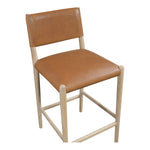 Andie Vegan Leather Upholstered Counter Stool in Cognac