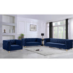 Michelle 90" Velvet Upholstered Sofa in Navy