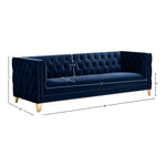 Michelle 90" Velvet Upholstered Sofa in Navy