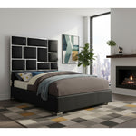 Milan Vegan Leather Upholstered King Bed in Black
