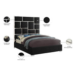 Milan Vegan Leather Upholstered King Bed in Black