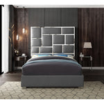 Milan Vegan Leather Upholstered King Bed in Grey
