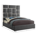 Milan Vegan Leather Upholstered King Bed in Grey