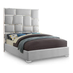 Milan Vegan Leather Upholstered King Bed in White