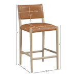 Andie Vegan Leather Upholstered Counter Stool in Cognac