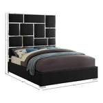 Milan Vegan Leather Upholstered Queen Bed in Black