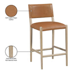 Andie Vegan Leather Upholstered Counter Stool in Cognac