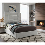 Milan Vegan Leather Upholstered Queen Bed in White