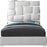 Milan Vegan Leather Upholstered Queen Bed in White