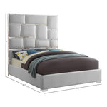 Milan Vegan Leather Upholstered Queen Bed in White