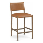 Andie Vegan Leather Upholstered Counter Stool in Cognac