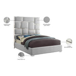 Milan Vegan Leather Upholstered Queen Bed in White