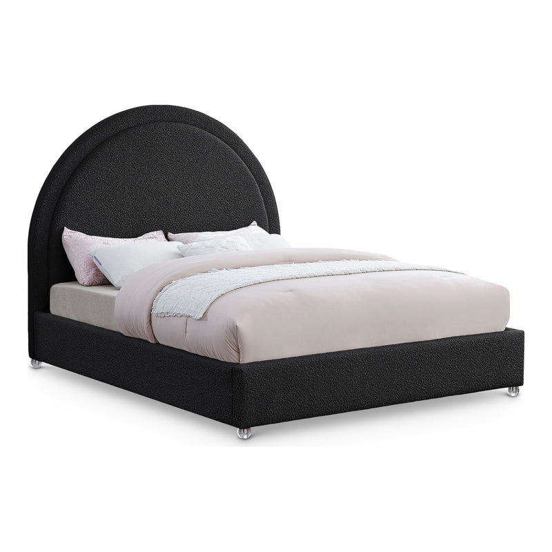 Milo Boucle Fabric Upholstered King Bed in Black