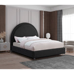 Milo Boucle Fabric Upholstered King Bed in Black