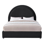 Milo Boucle Fabric Upholstered King Bed in Black