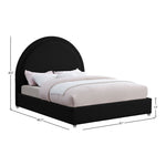 Milo Boucle Fabric Upholstered King Bed in Black