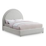 Milo Boucle Fabric Upholstered King Bed in Cream