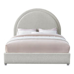 Milo Boucle Fabric Upholstered King Bed in Cream