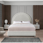 Milo Boucle Fabric Upholstered King Bed in Cream