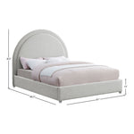 Milo Boucle Fabric Upholstered King Bed in Cream