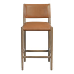 Andie Vegan Leather Upholstered Counter Stool in Cognac