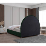 Milo Boucle Fabric Upholstered King Bed in Green