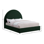 Milo Boucle Fabric Upholstered King Bed in Green