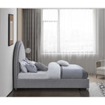Milo Boucle Fabric Upholstered King Bed in Grey