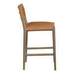 Andie Vegan Leather Upholstered Counter Stool in Cognac
