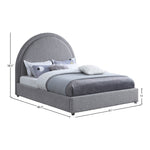Milo Boucle Fabric Upholstered King Bed in Grey