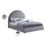 Milo Boucle Fabric Upholstered King Bed in Grey