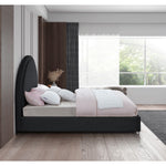 Milo Boucle Fabric Upholstered Queen Bed in Black