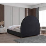 Milo Boucle Fabric Upholstered Queen Bed in Black